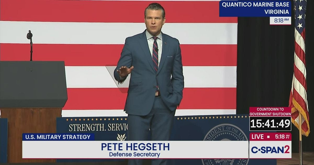Defense Secretary Hegseth Addresses Senior Military Leaders
