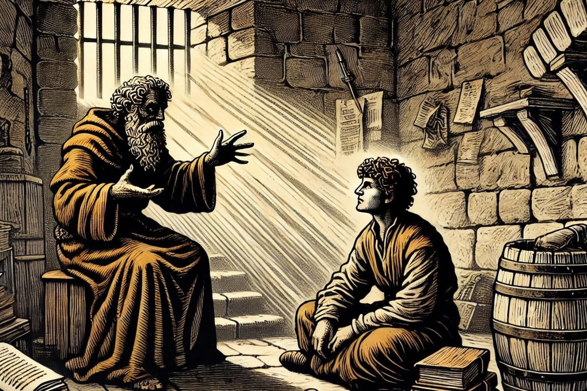 Abbe Faria and Edmund Dantes mentorship in the cell from Count of Monte Christo
