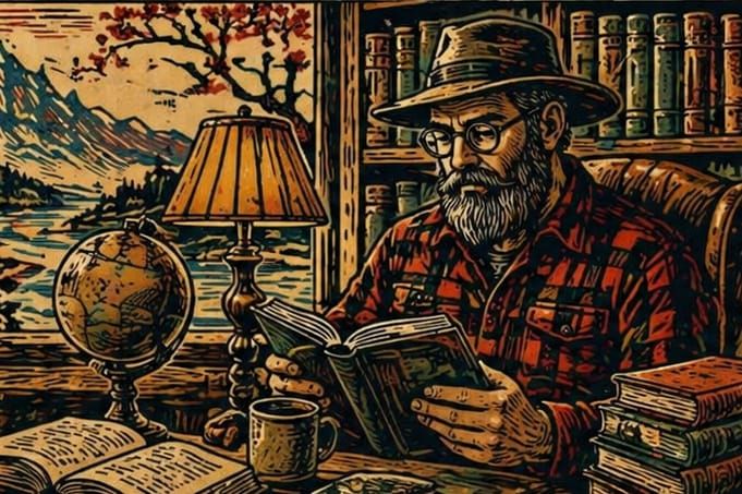 The Wild Gentleman reading the books of the world.