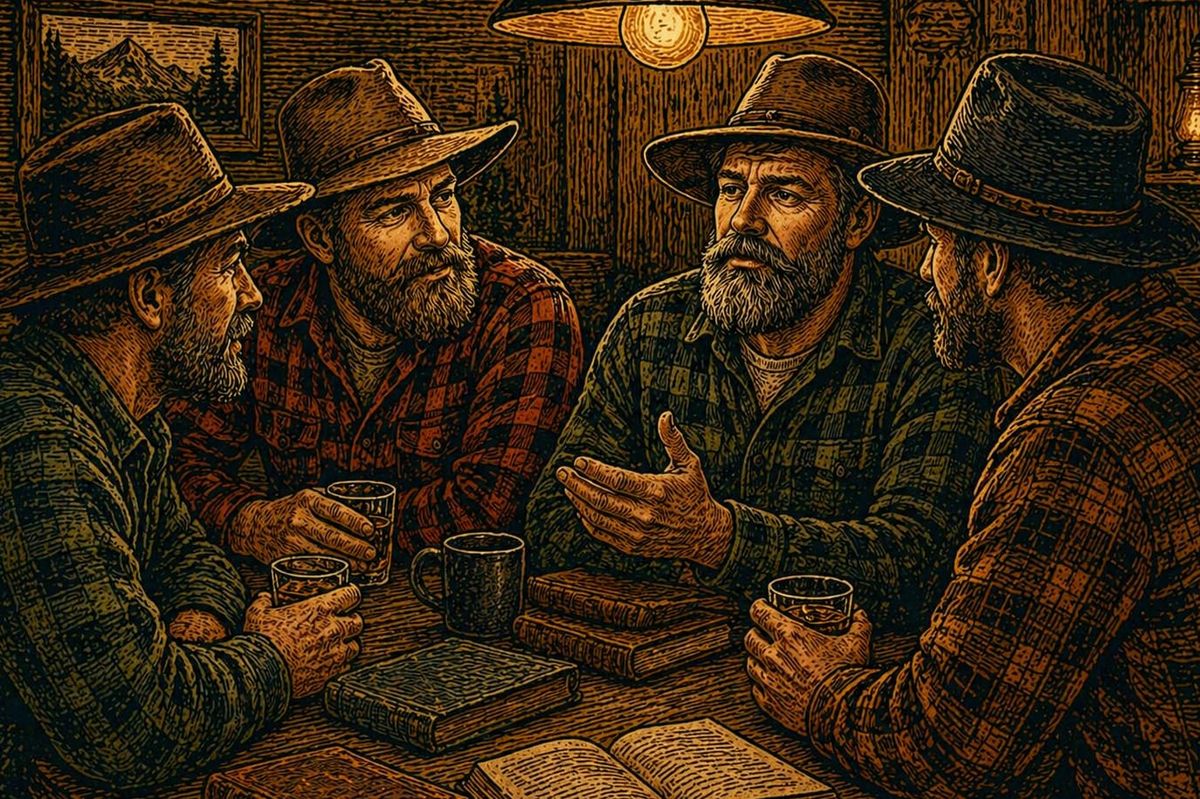 the wild gentlemen meeting for a book club with books and beers