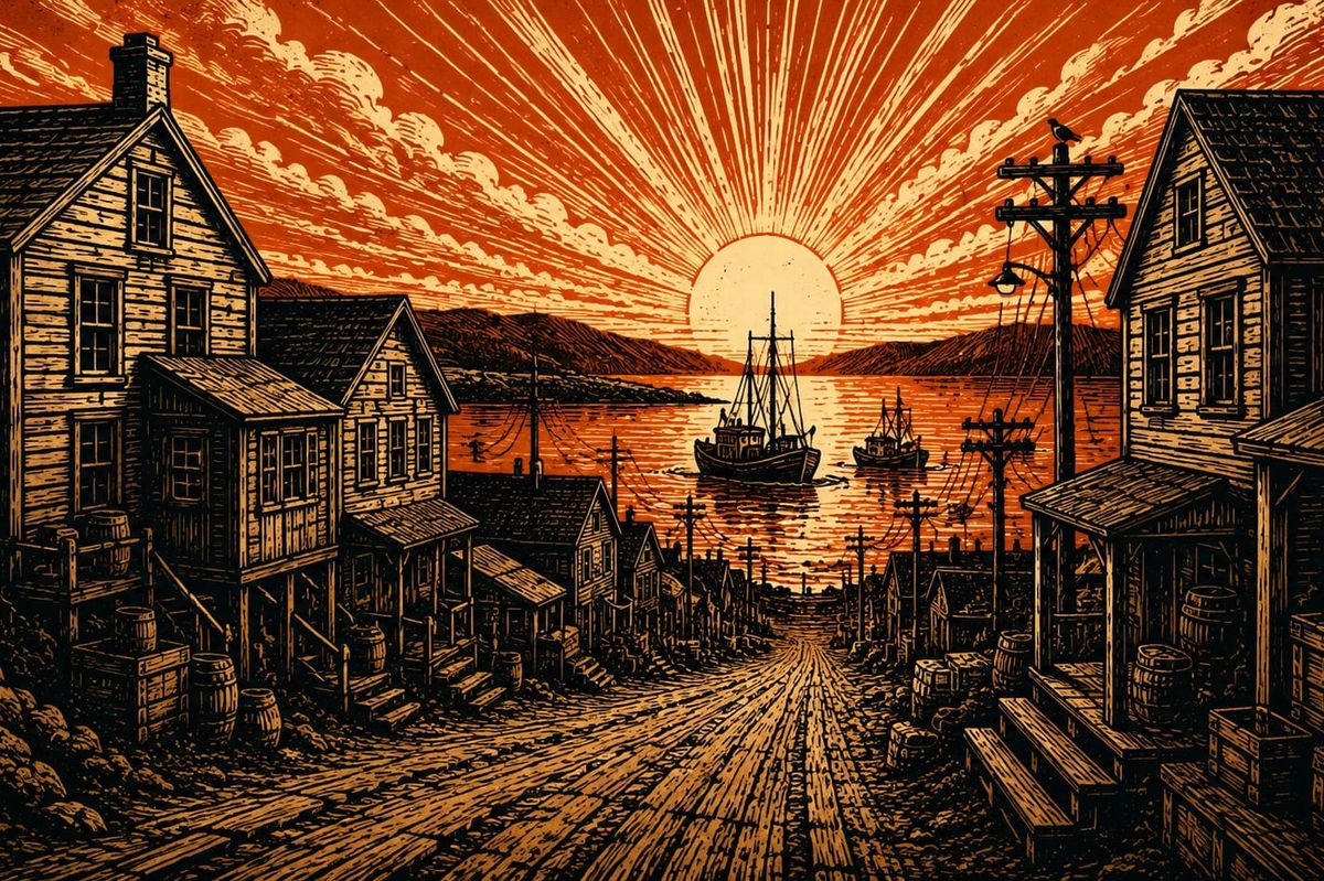 An imagined image of Steinbeck's Cannery Row