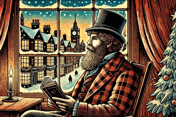 A wild gentleman finding time to read on a winter's night.