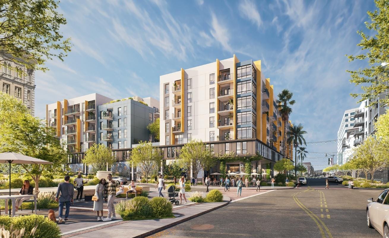 Rendering of 155 West 6th Street mixed-use development in San Pedro