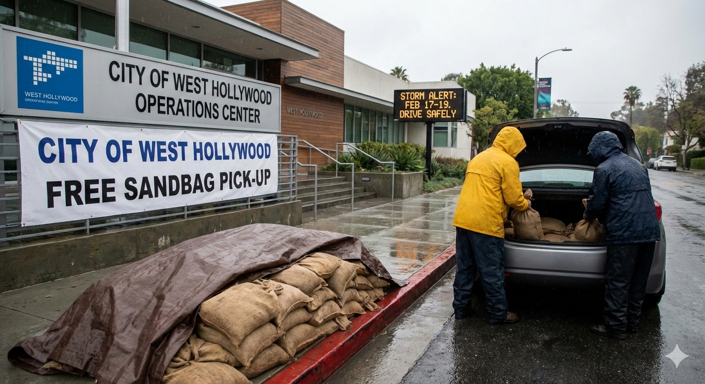 City of West Hollywood Offers Free Sand-Filled Sandbags to Residents and Businesses During Rains