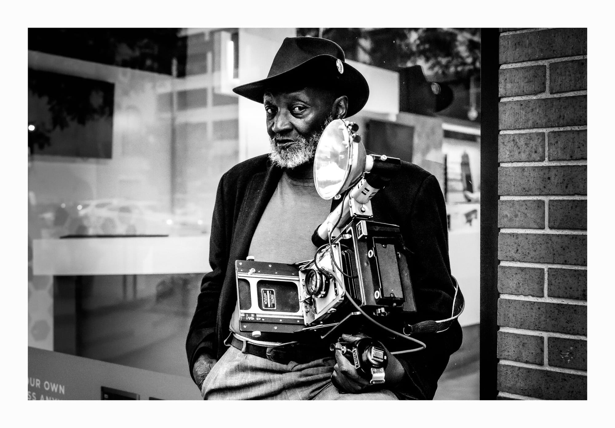 street corner photographer large format camera speed graphic manhattan black and white fine art photo