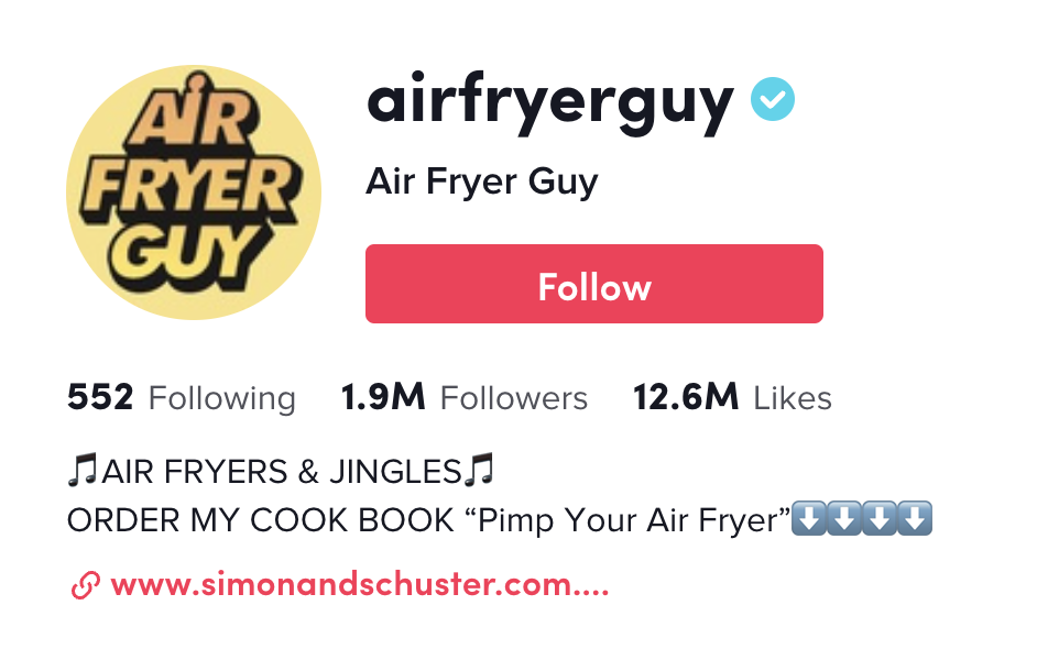 صفحة وصفات للقلاية الهوائية على تيك توك