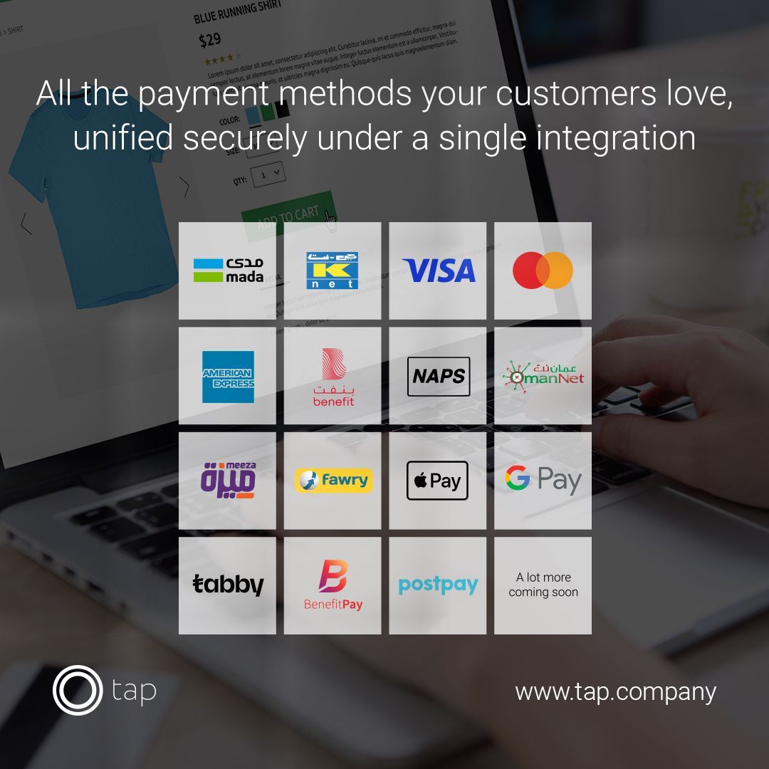 طرق الدفع التي تقدمها تاب للمدفوعات