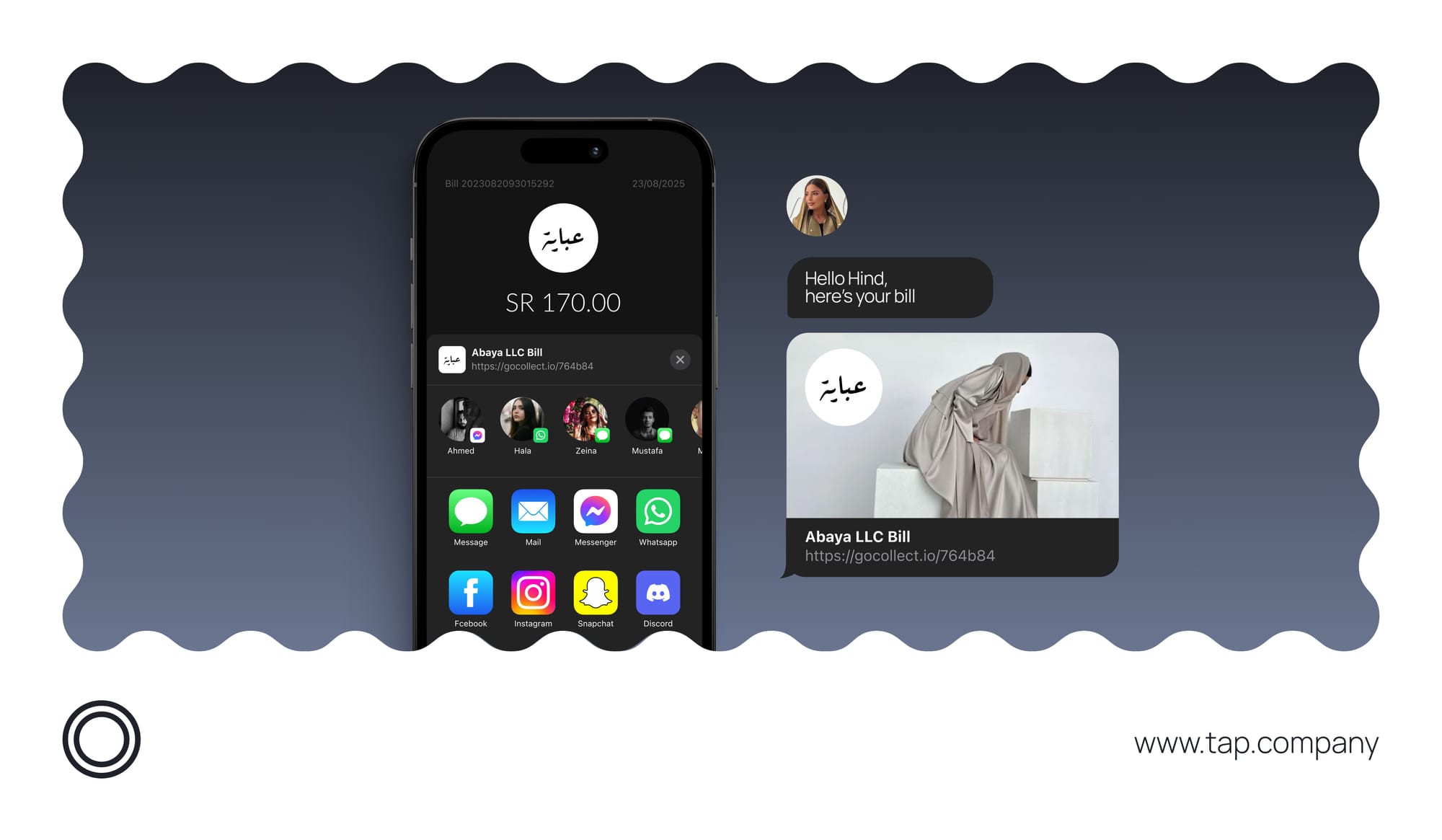 تطبيق الفوترة من تاب للمدفوعات يوفر خدمة الدفع عن طريق رابط آمن وسهل