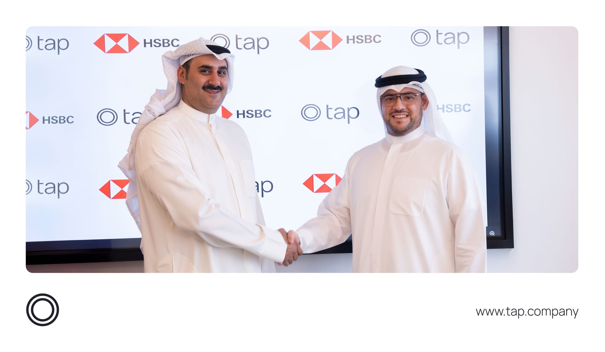 From left to right, Ahmed Al Murad, Chief Executive Officer, Kuwait, HSBC Bank Middle East Limited, and Anwar Marafi, Tap Payments Group Head, Business & Financial Institutions