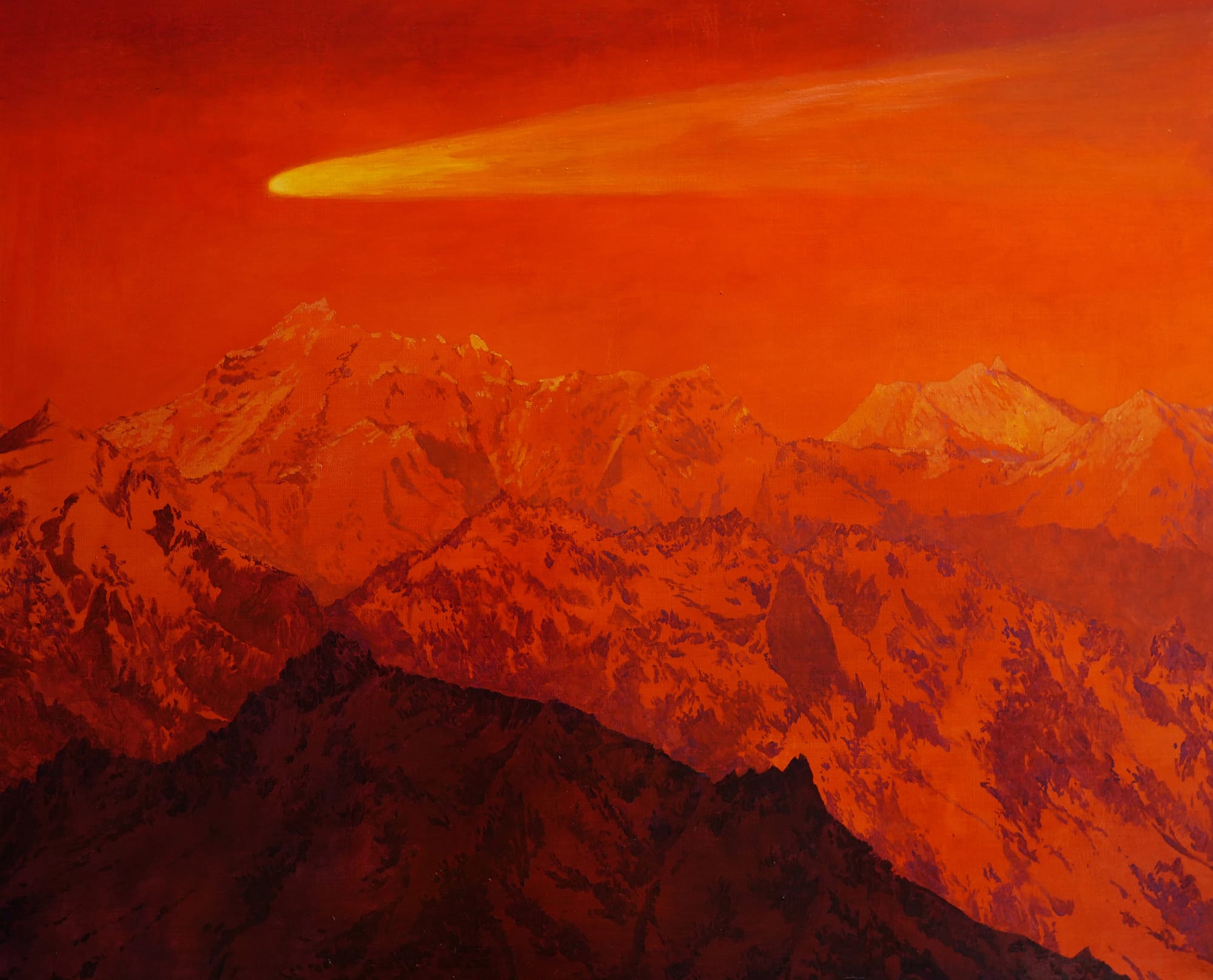Michał Zawada, Landscape with Mountains and a Comet, 2020