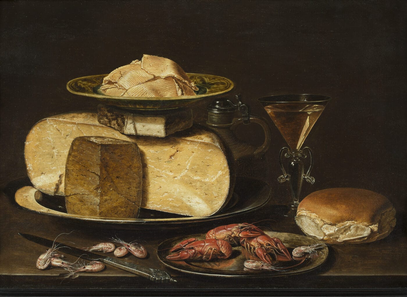 Clara Peeters, Still life with cheeses and crayfish