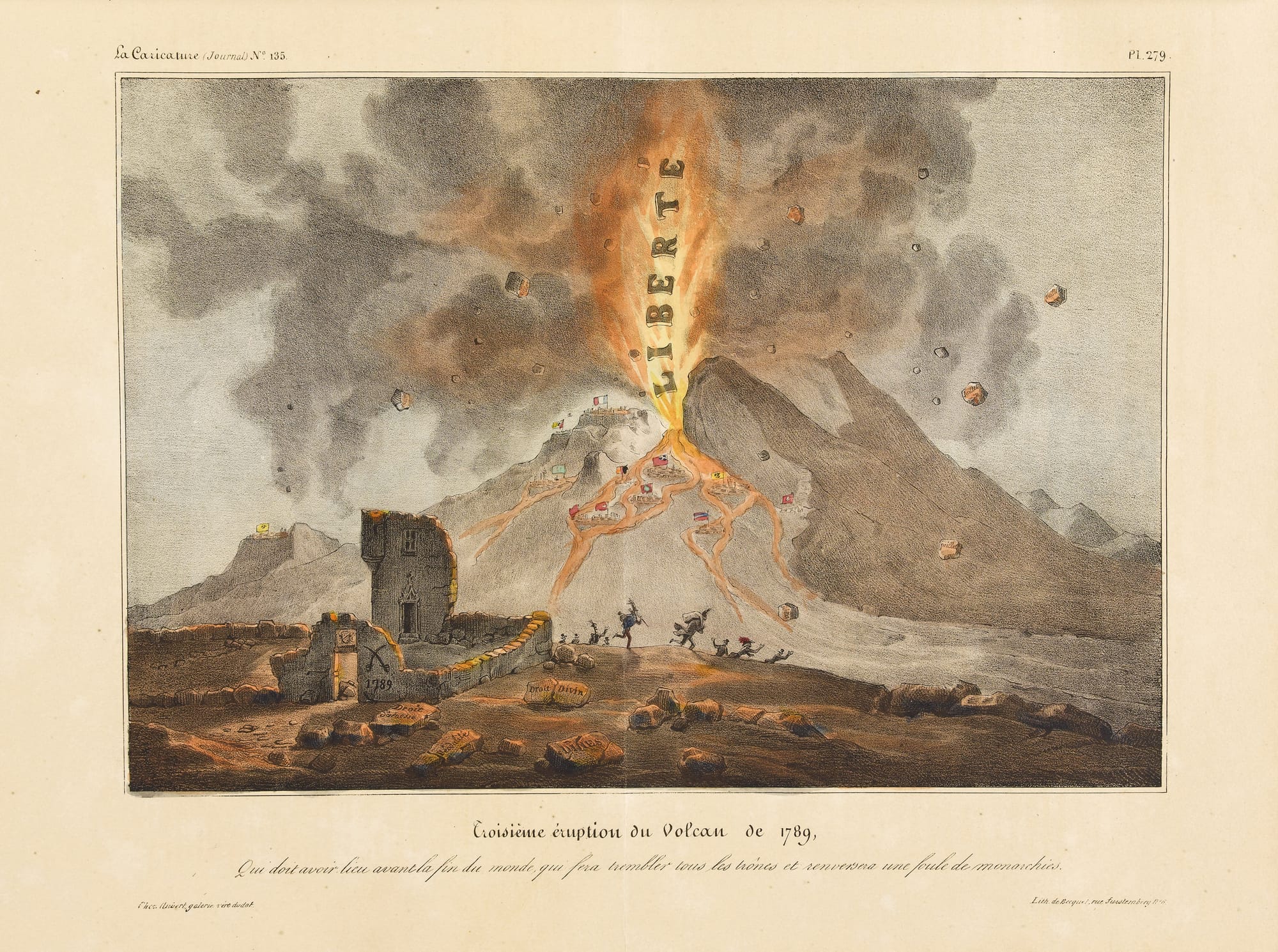 Auguste Desperet (1804–1865), Dritter Ausbruch des Vulkans von 1789, 1833