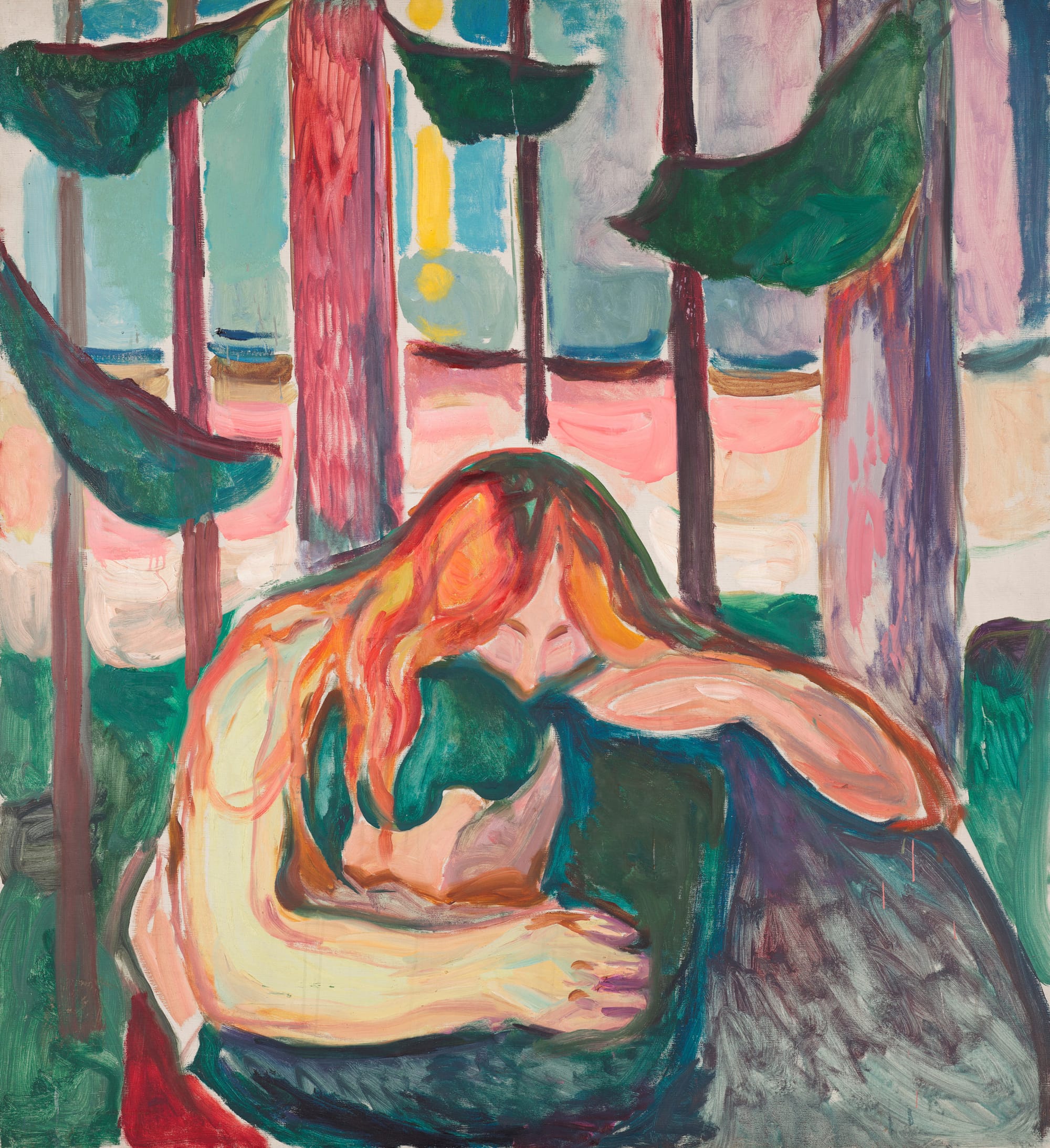 Edvard Munch, Vampir im Wald, 1916–1918