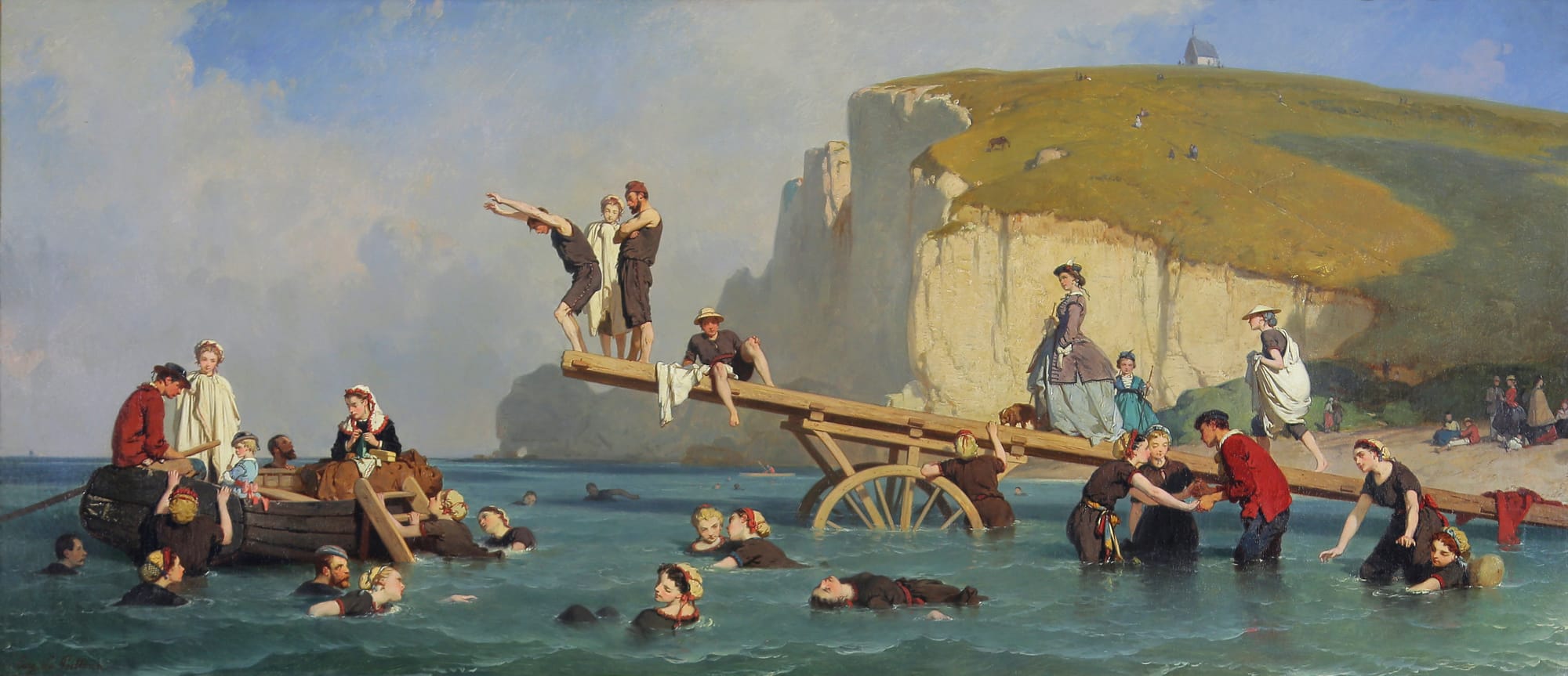 Eugène Le Poittevin, Sea Bathing in Étretat, 1866