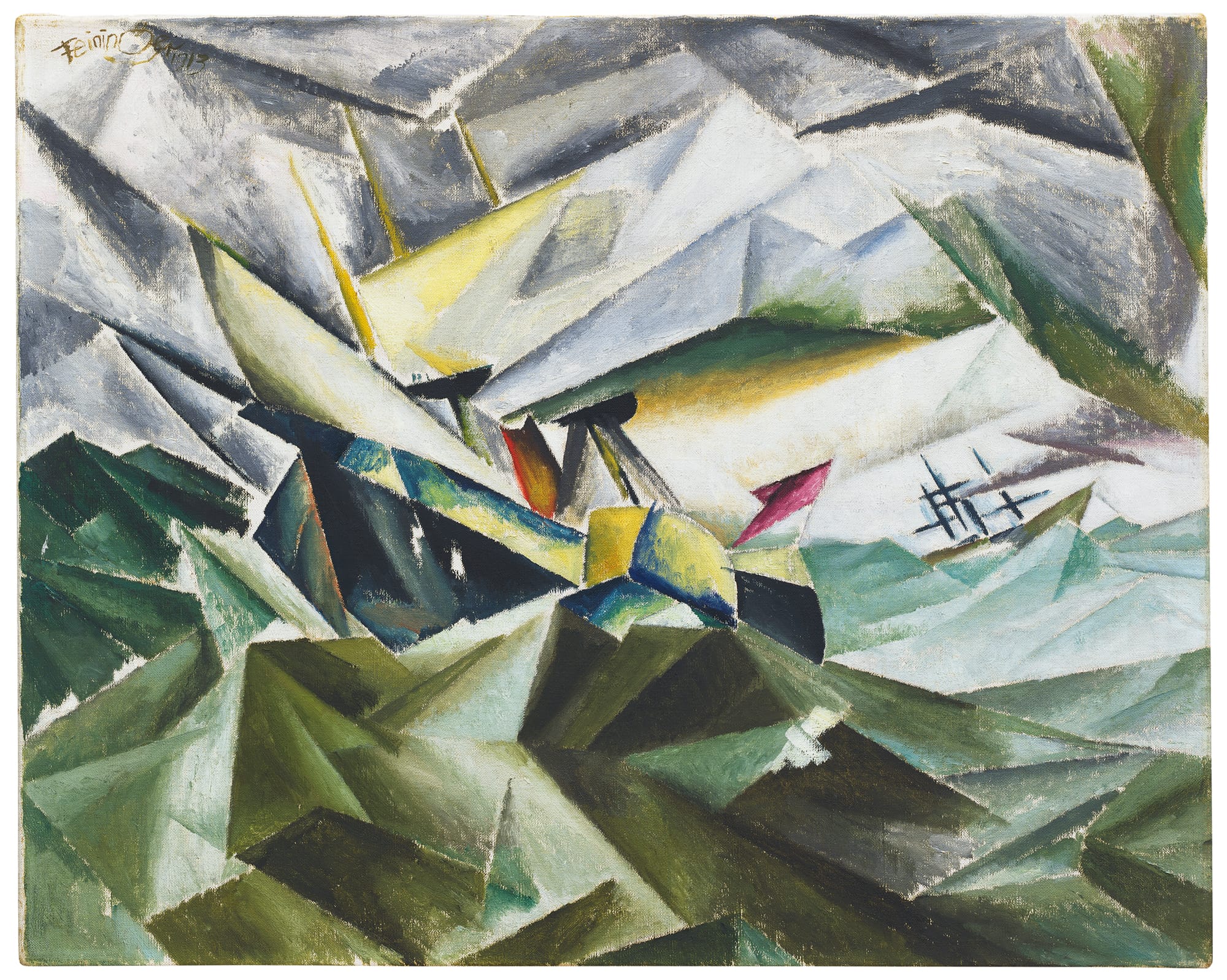 Lyonel Feininger, Der Raddampfer I, 1913