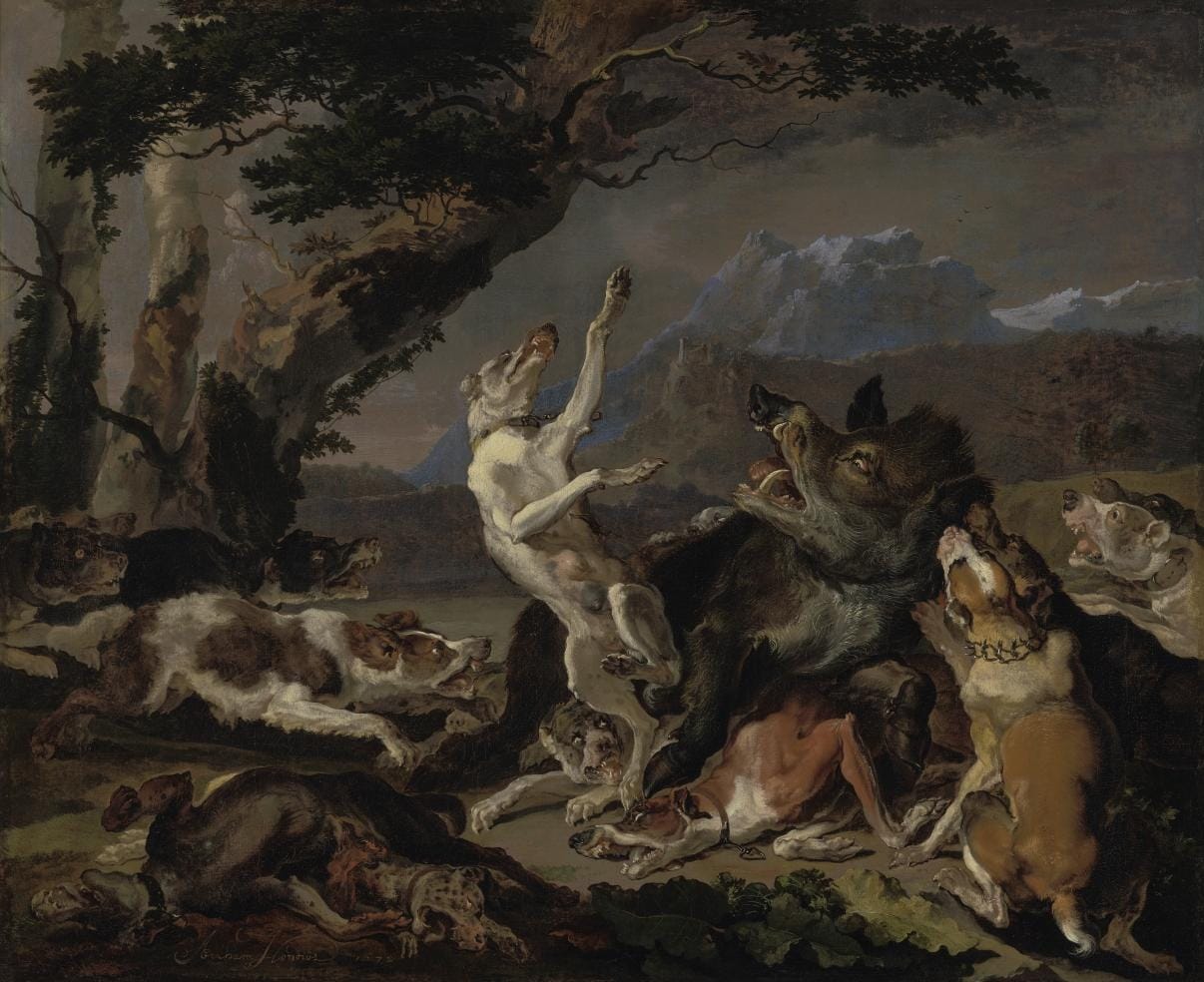 Abraham Hondius, Wild Boar Hunt, 1672