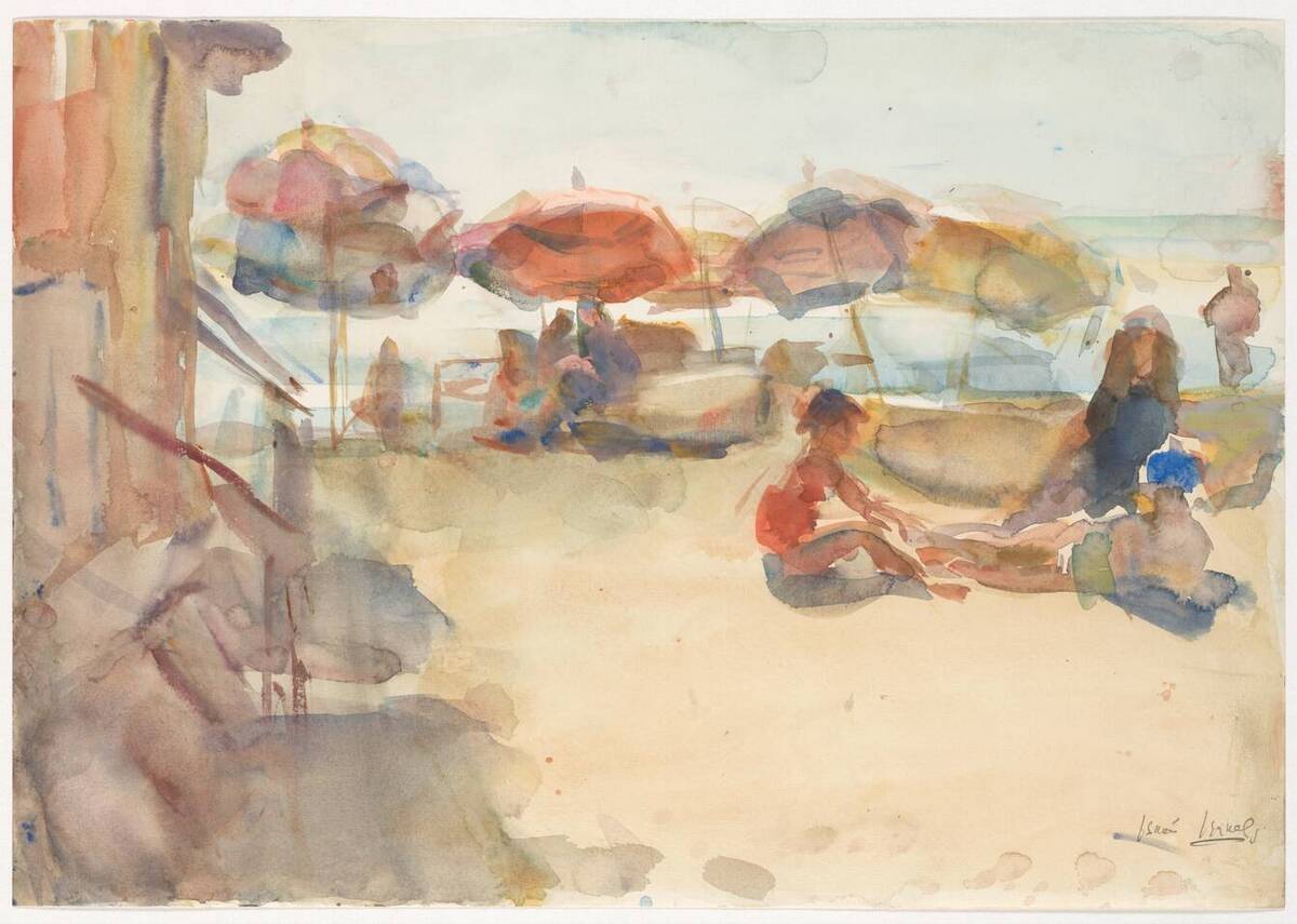 Isaac Israels, Figures on a Sunny Beach in Italy, 1926