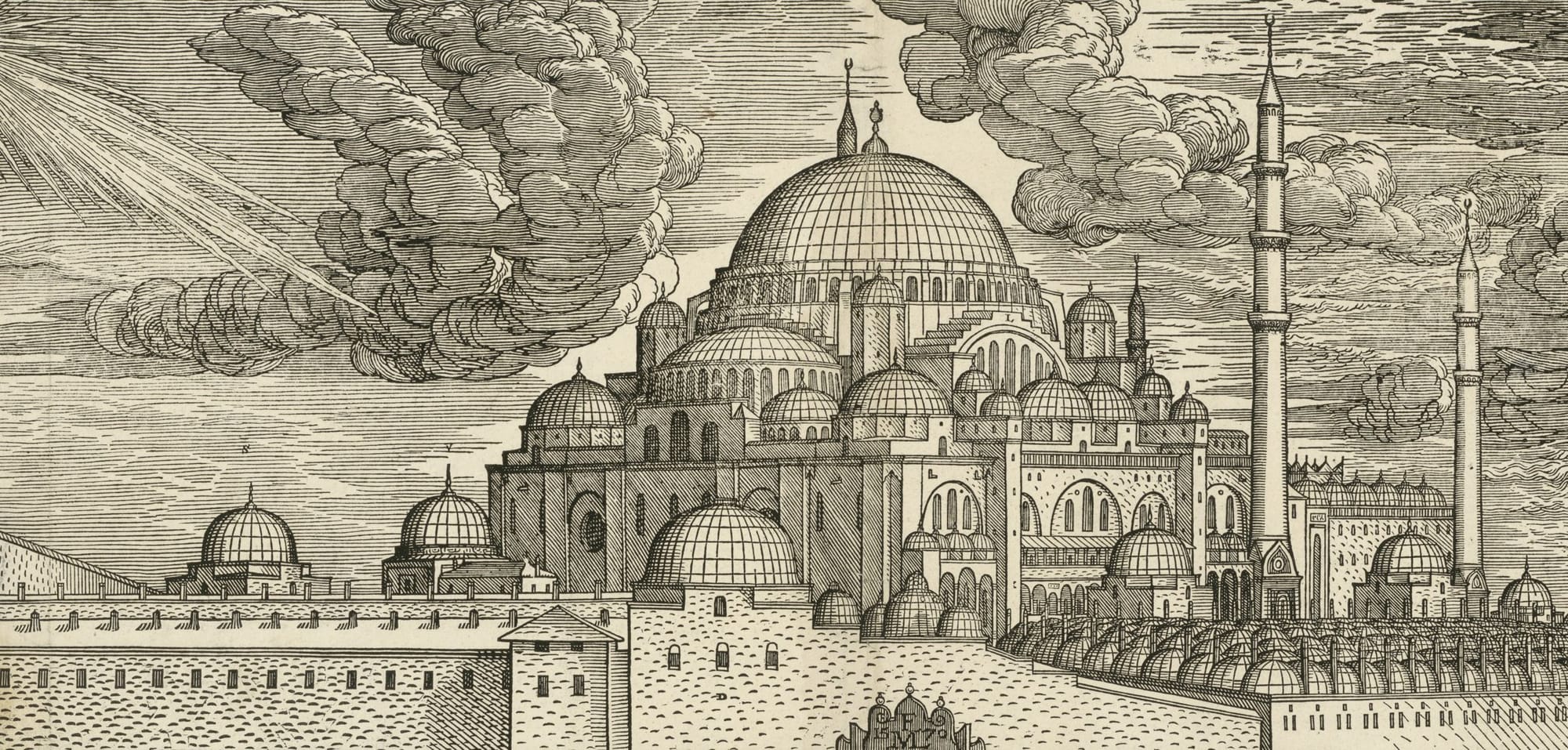 Melchior Lorck, Süleymaniye Mosque seen from the northeast, detail, c. 1570