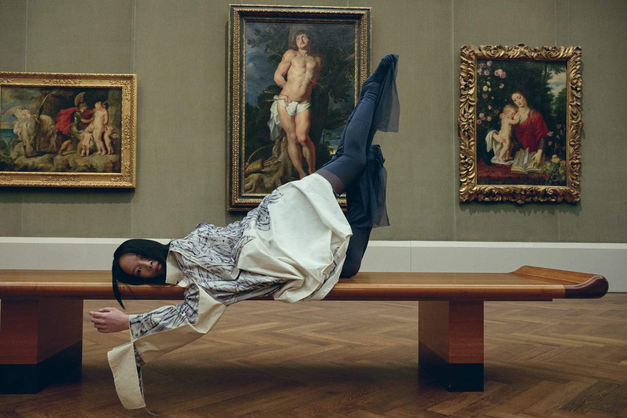 Photo shoot for the magazine ACHTUNG on the occasion of the BERLINER SALON at the Gemäldegalerie 2025, designed by Franziska Bauer, with paintings by Peter Paul Rubens