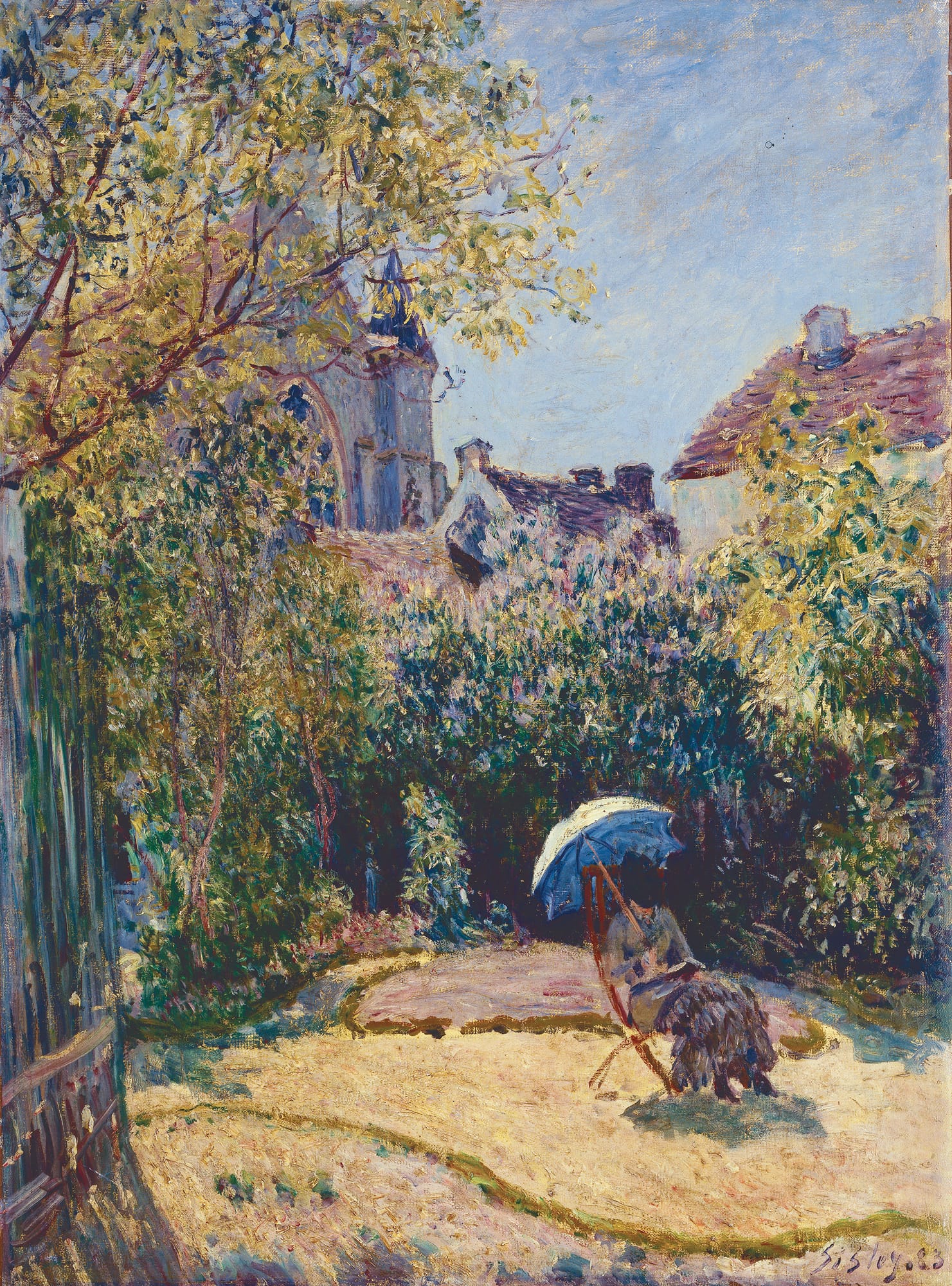 Alfred Sisley, Femme à l’ombrelle — Scène d’été, 1883