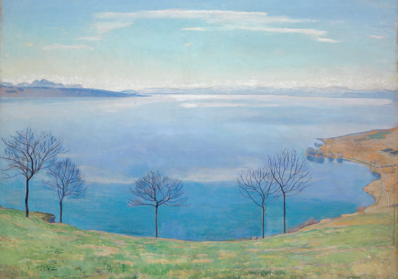 Ferdinand Hodler, Lake Geneva with Five Bare Trees (from Chexbres), 1895–1900