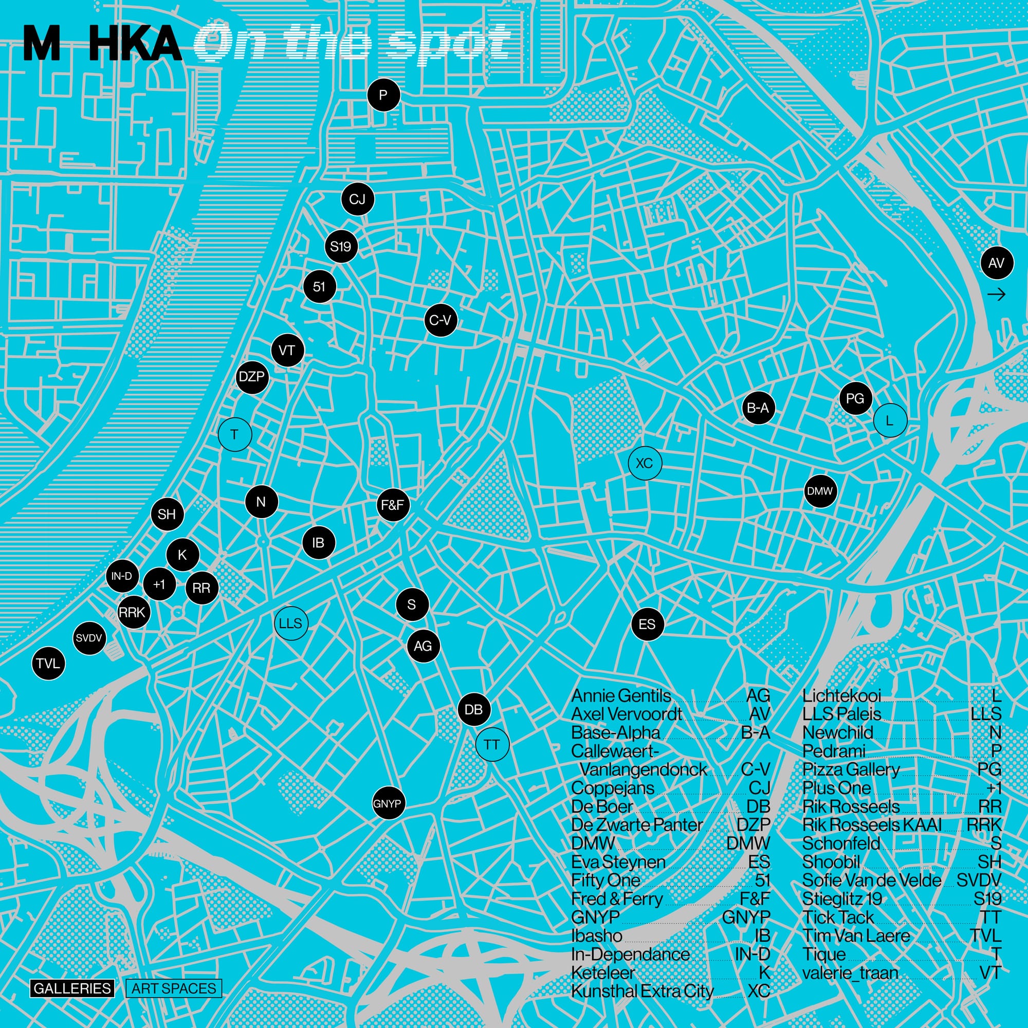 All “M HKA On the spot” locations on the map