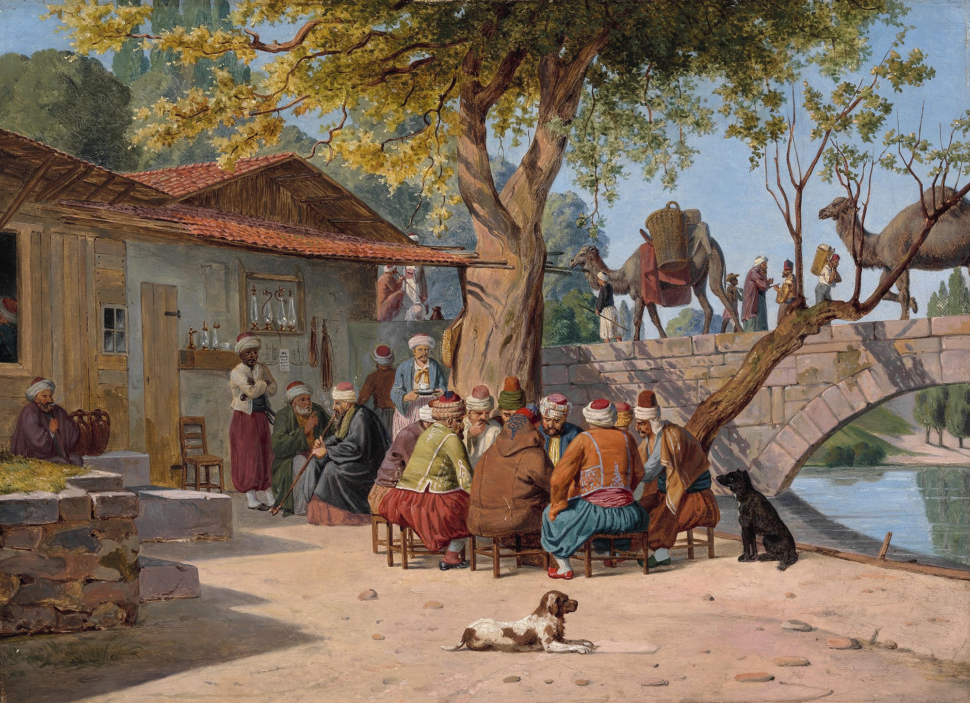 Martinus Rørbye, The Caravan Bridge at Smyrna, 1838