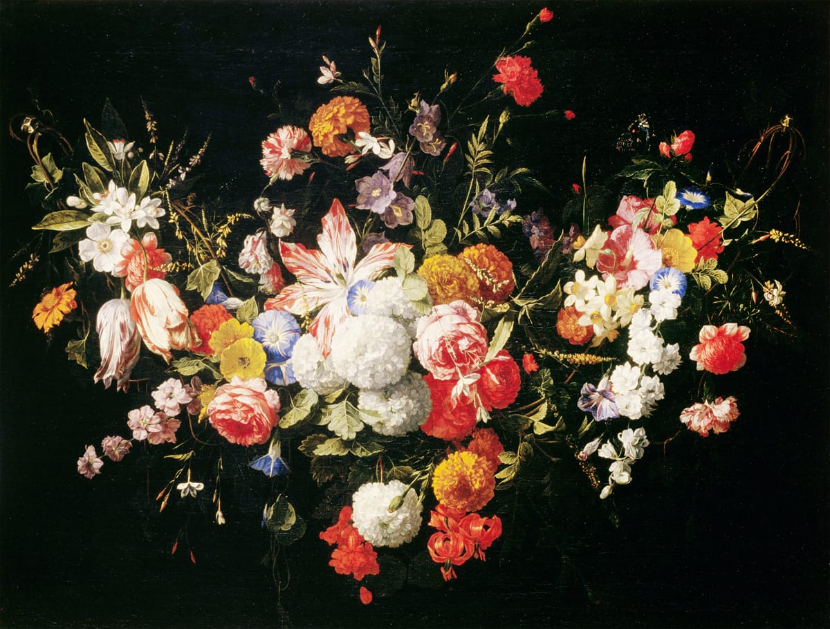 Hieronymus Galle, Flower Garland, after 1660