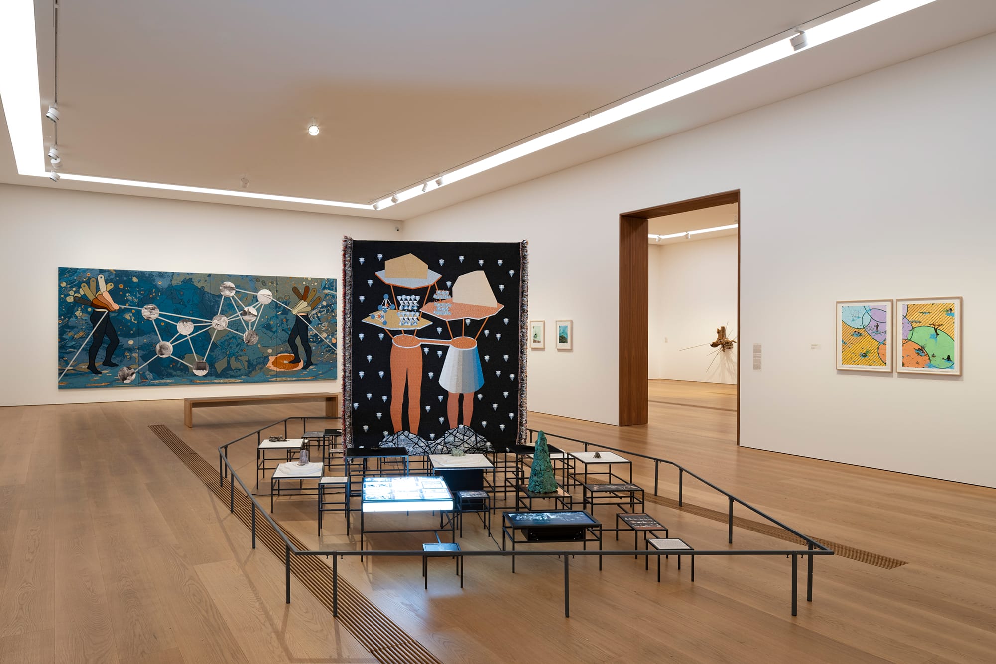 Otobong Nkanga, installation view, exhibition ”Otobong Nkanga. I dreamt of you in colours”, 2026