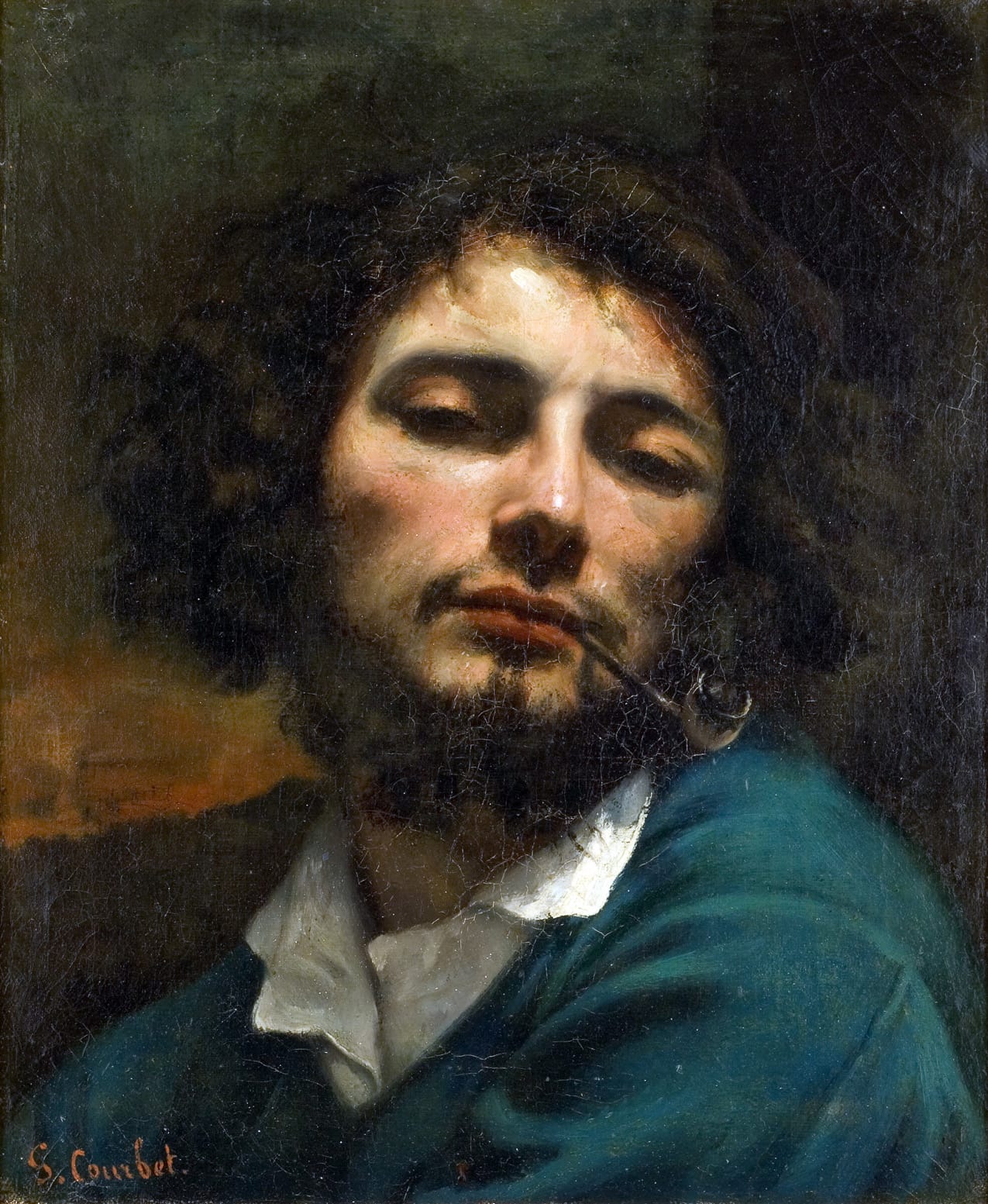 Gustave Courbet, Self-Portrait with Pipe, 1848–1849