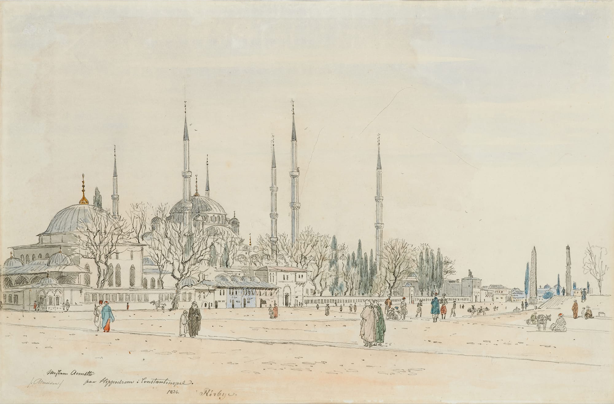 Martinus Rørbye, The Mosque of Acmette at the Hippodrome in Constantinople, 1836