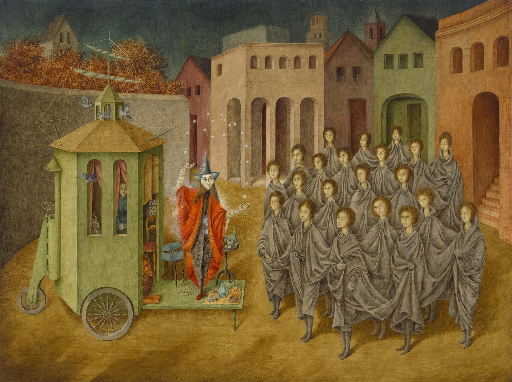 Remedios Varo, El malabarista o El juglar (Tryllekunstneren eller Jongløren), 1956