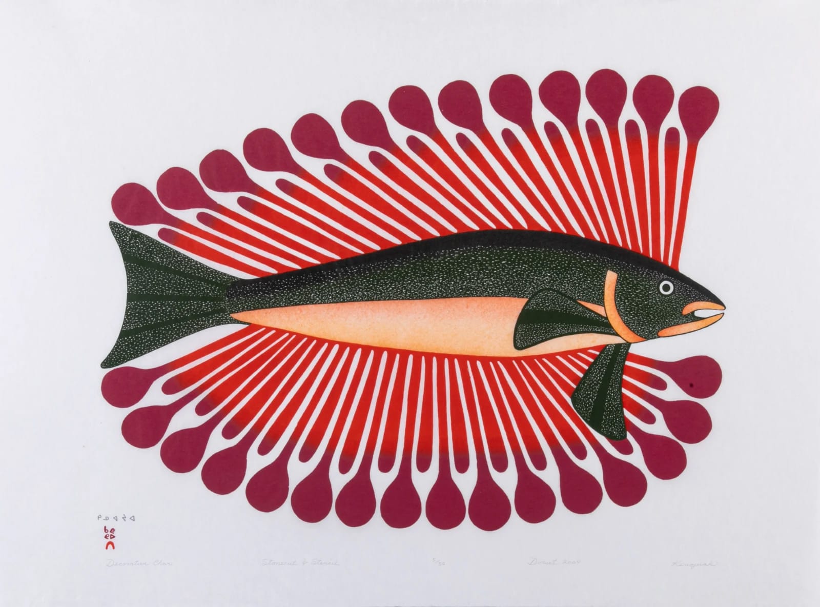 Kenojuak Ashevak, Decorative char, 2004
