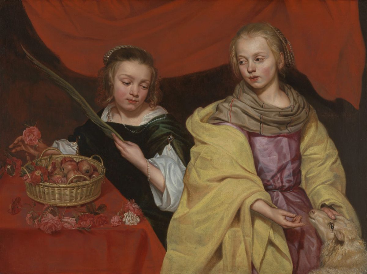 Michaelina Wautier, Two Girls as Saints Agnes and Dorothy