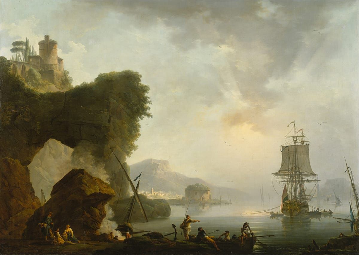 Philippe-Jacques de Loutherbourg, Seascape with Sunset