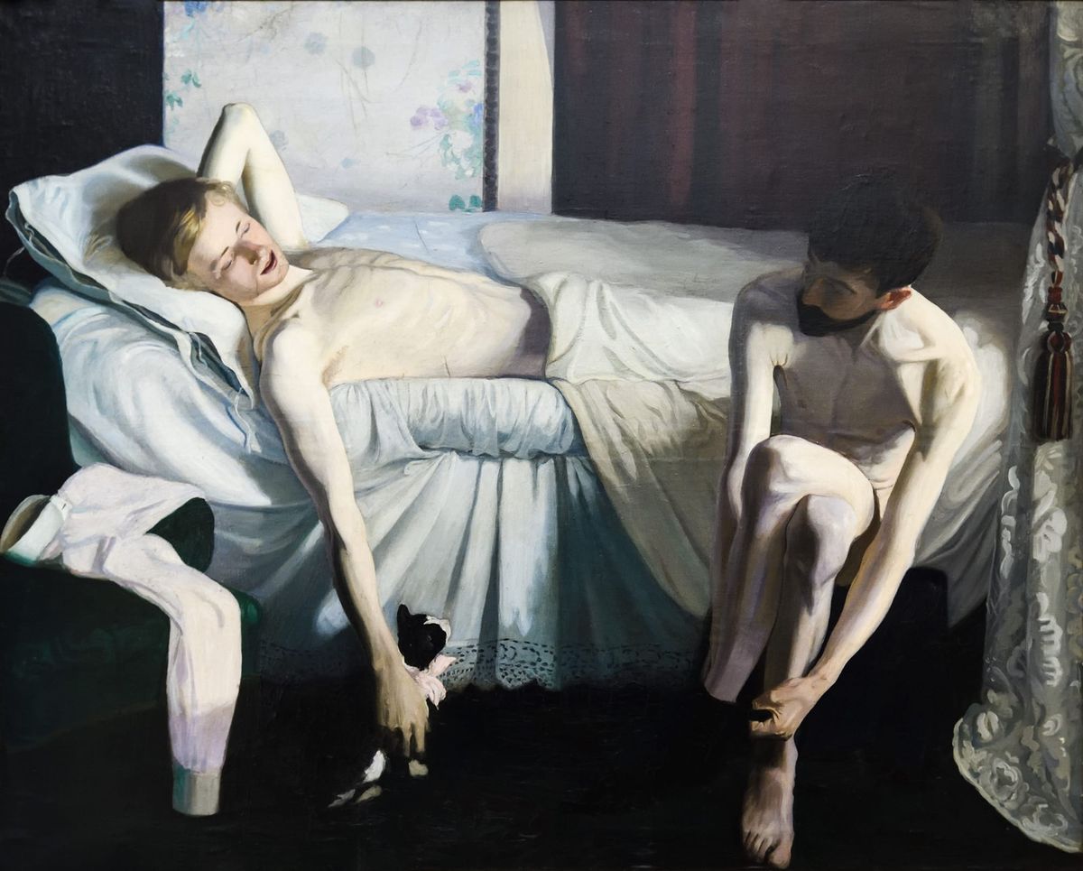 Andreas Andersen, Interior with Hendrik Andersen and John Briggs Potter in Florence, 1894