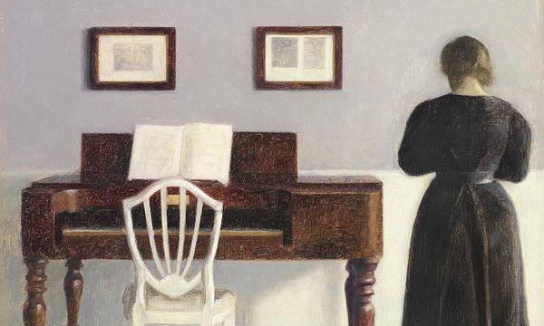 Vilhelm Hammershøi, Interior with the Artist‘s Wife, Seen from Behind, 1901 (detail).