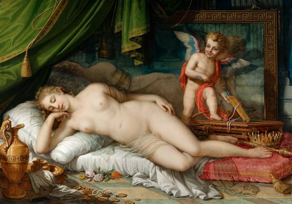 Johann Baptist Lampi the Younger, Sleeping Venus with Cupid in Front of a Mirror, 1826