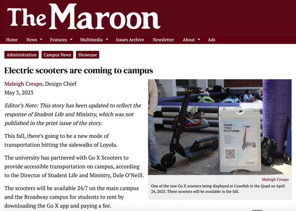 Go X Rolls Into the Big Easy: Loyola University Students Get Their Wings