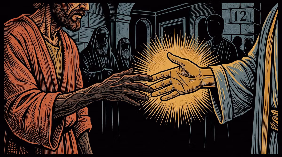 “¿Es lícito sanar en Shabát?” Mt 12:9-14 (Mc 3:1-6; Lc 6:6-11). Imagen destacada