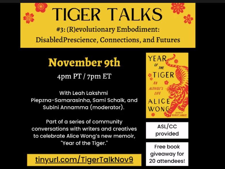 Tiger Talk #3: November 9th, 7 pm Eastern