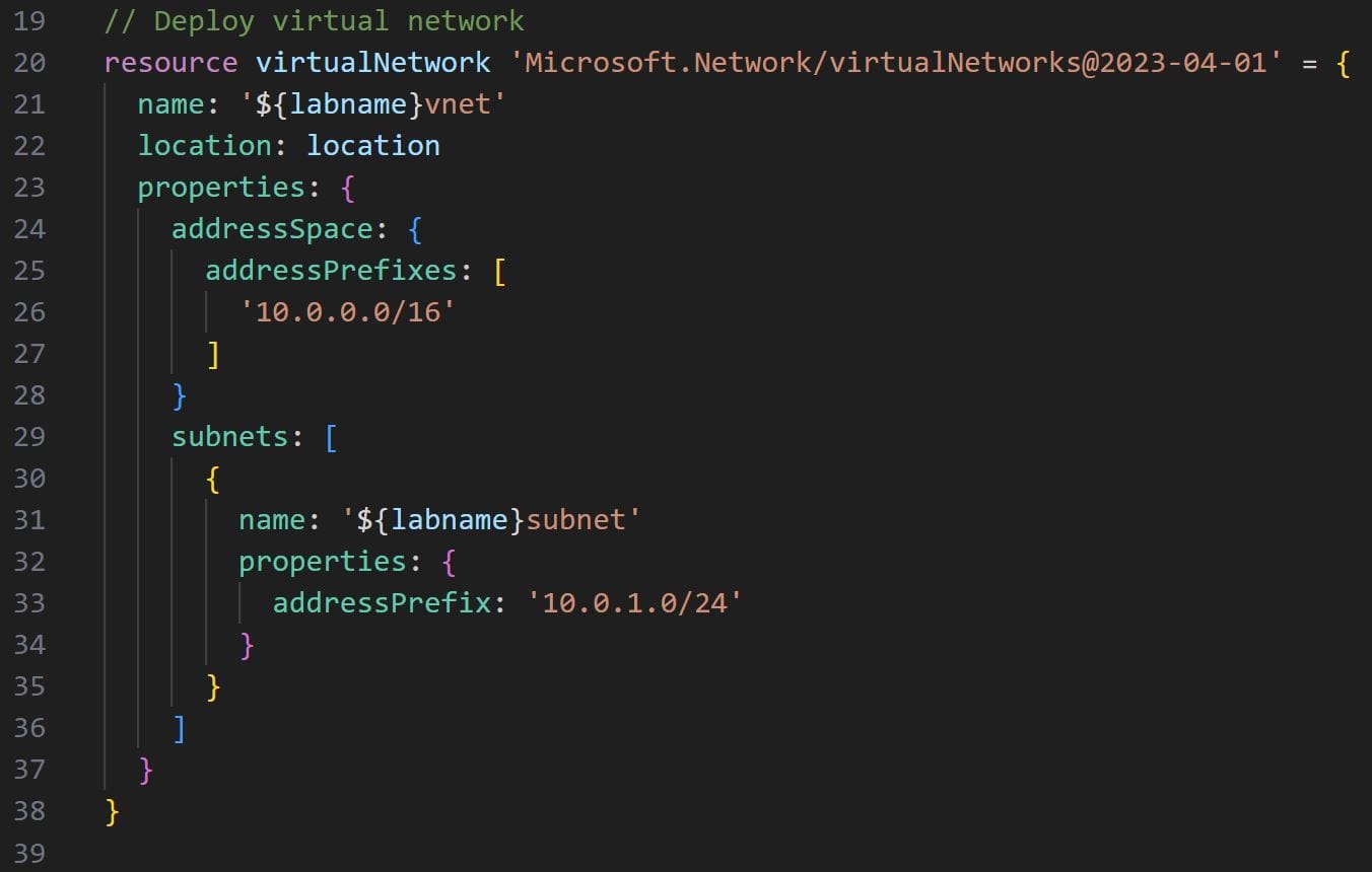 Virtual Network code