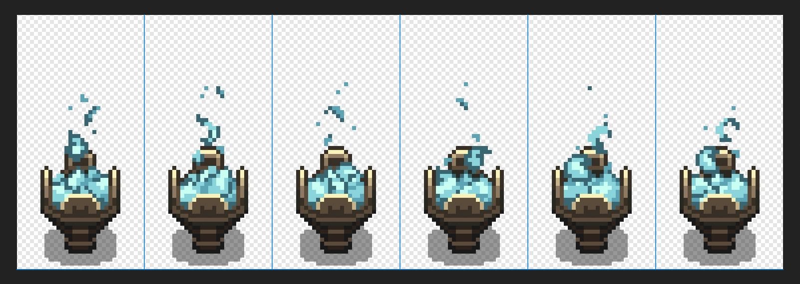 Example spritesheet where each frame is 64x128px. This one created by Szadi Art on Itch.io.