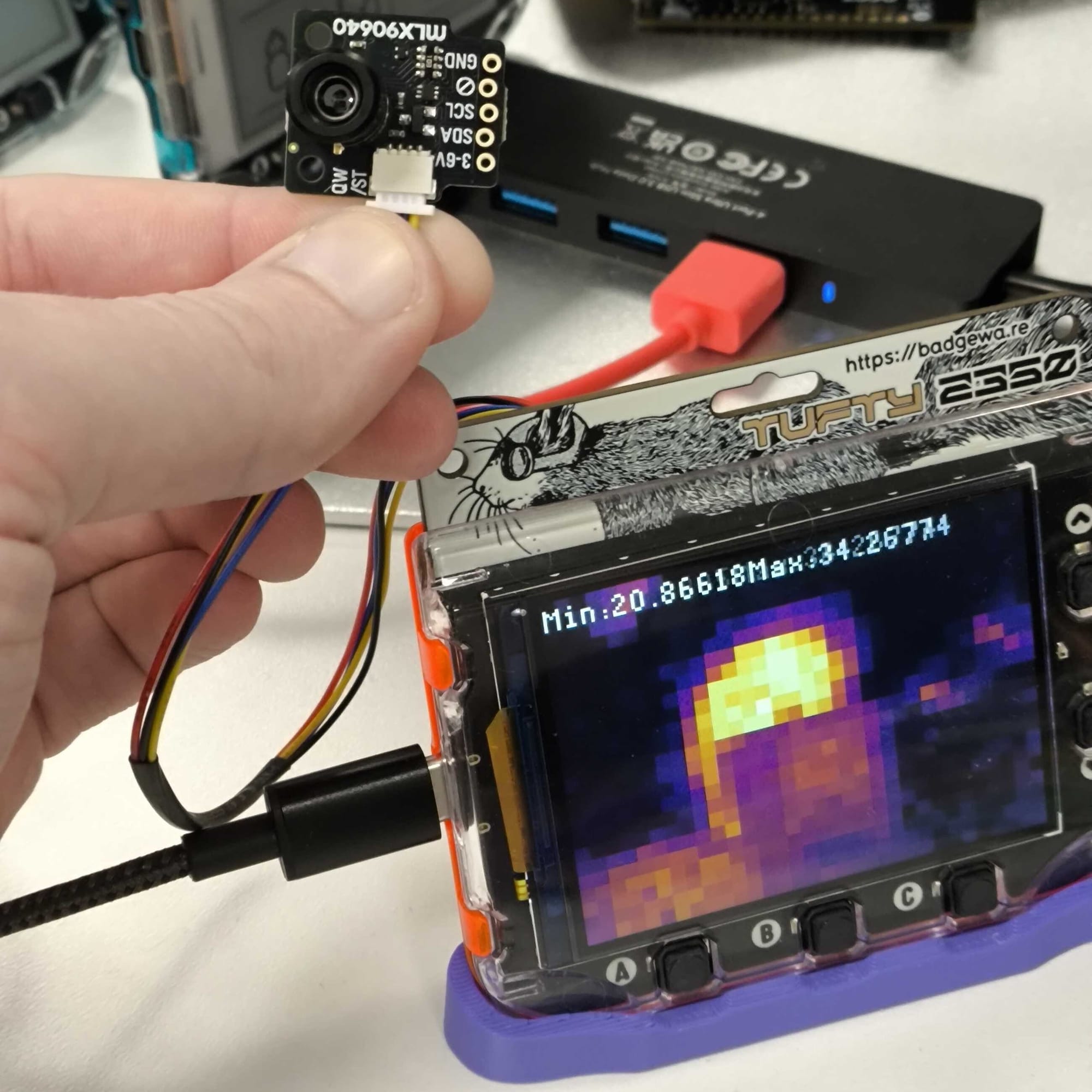 Tufty 2350 and an MLX90640 Thermal Camera Breakout
