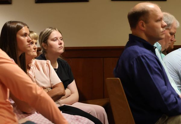 "A lot of nerve": Nick Houck sits in front of Sherry Ballard as trial date is set in perjury case