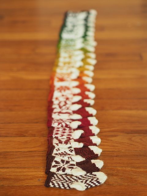 Christina's handknit gradient Advent calendar, one of the projects she was most proud of.