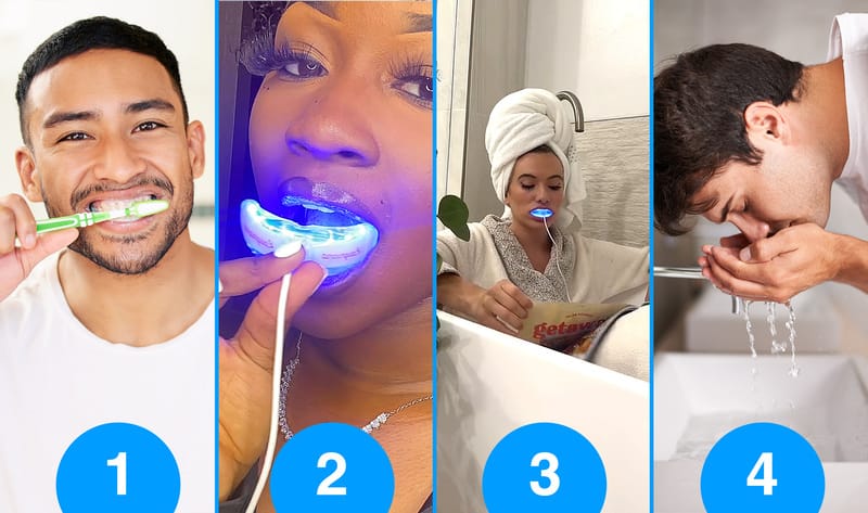 Four steps of using Laughland teeth whitening