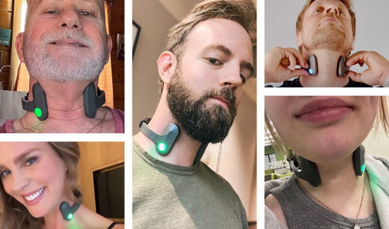 Various people using Pulsetto for panic attack, therapy for anxiety and depression