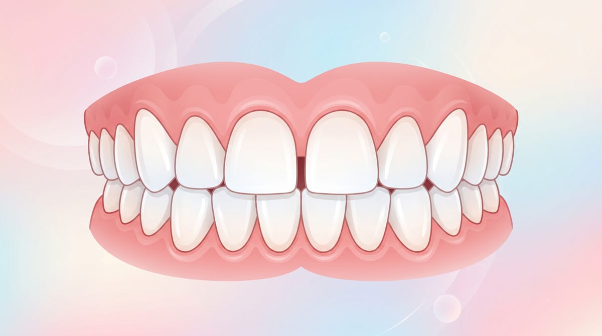 diagram showing small gap between front teeth diastema