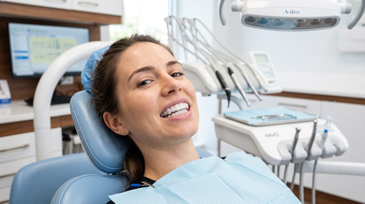 professional teeth bleaching procedure in-office dental whitening treatment